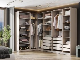Гардеробная Эккервуд (меланж) в Северном - severnoe.mebel-nsk.ru | фото