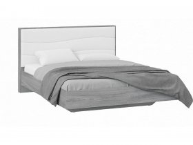 Кровать двуспальная 1,6 м «Миранда» Тип 1 (Дуб Гамильтон/Белый глянец) в Северном - severnoe.mebel-nsk.ru | фото