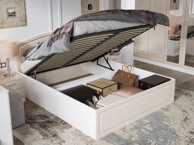 Кровать двуспальная 1,6 м Венеция КРМП-160 с подъемным механизмом в Северном - severnoe.mebel-nsk.ru | фото