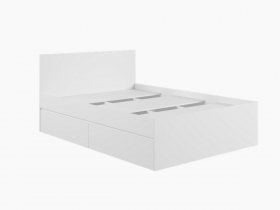 Кровать двуспальная с ящиками 1,4м Мадера-М1400 (белый) в Северном - severnoe.mebel-nsk.ru | фото
