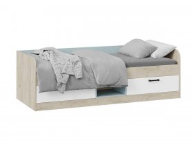 Кровать комбинированная «Оливер» Тип 1 401.003.000 (дуб крафт серый/белый/серо-голубой) в Северном - severnoe.mebel-nsk.ru | фото