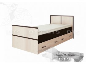 Кровать односпальная с ящиками 0,9м Сакура (BTS) в Северном - severnoe.mebel-nsk.ru | фото