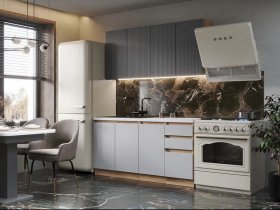 Кухонный гарнитур Ника 1,6 м (графит/серый софт) в Северном - severnoe.mebel-nsk.ru | фото