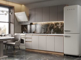 Кухонный гарнитур Ника 2,0 м (коричневый софт/бежевый софт) в Северном - severnoe.mebel-nsk.ru | фото
