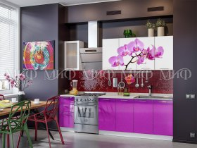 Кухонный гарнитур Орхидея (фиолетовый) в Северном - severnoe.mebel-nsk.ru | фото