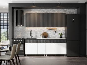 Кухонный гарнитур София (2,0м) (бланж/графит матовый) в Северном - severnoe.mebel-nsk.ru | фото