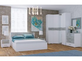 Модульная спальня Бьянка (белый/бетон) в Северном - severnoe.mebel-nsk.ru | фото