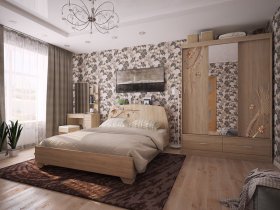Модульная спальня Виктория-1 (дуб сонома) в Северном - severnoe.mebel-nsk.ru | фото