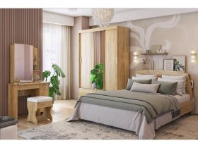 Модульная спальня Виктория-1 (дуб крафт золотой) в Северном - severnoe.mebel-nsk.ru | фото