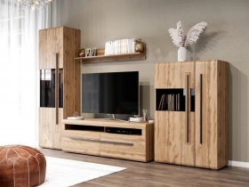 Модульная стенка Ницца (дуб вотан) в Северном - severnoe.mebel-nsk.ru | фото
