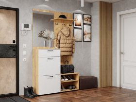 Прихожая Монтана (дуб крафт золотой/белый) в Северном - severnoe.mebel-nsk.ru | фото