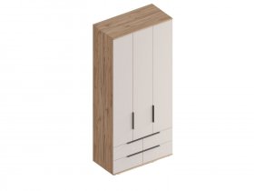 Шкаф 3-ств с 4 ящиками Сицилия (дуб альпийский/тефия) в Северном - severnoe.mebel-nsk.ru | фото