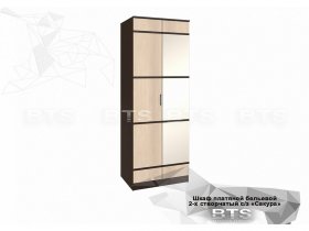 Шкаф двухстворчатый с зеркалом платяной-бельевой Сакура (BTS) в Северном - severnoe.mebel-nsk.ru | фото
