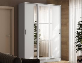 Шкаф-купе 1,6м «Стиль-2» (белый) в Северном - severnoe.mebel-nsk.ru | фото