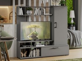 Стенка «Сиена» (графит серый) в Северном - severnoe.mebel-nsk.ru | фото