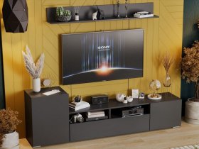 Стенка «Сильвия» (графит серый) в Северном - severnoe.mebel-nsk.ru | фото