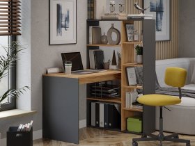 Стол письменный тип 16 (дуб крафт золотой/графит серый) в Северном - severnoe.mebel-nsk.ru | фото