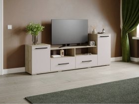 Тумба под ТВ Парус-2 (дуб крафт серый/кашемир) в Северном - severnoe.mebel-nsk.ru | фото