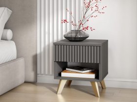 Тумба прикроватная Эккервуд (графит) в Северном - severnoe.mebel-nsk.ru | фото